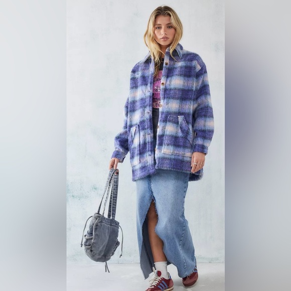 Wrangler Oversized Western Jacket NWT Purple/Blue Combo Size M - Picture 1 of 11